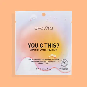 Avatara You C This? Vitamin C Water-Gel Mask 0.71 fl oz (21 ml) - Free of Parabens, Phthalates, Silicone, Formaldehyde & Crude Fragrance - Skincare
