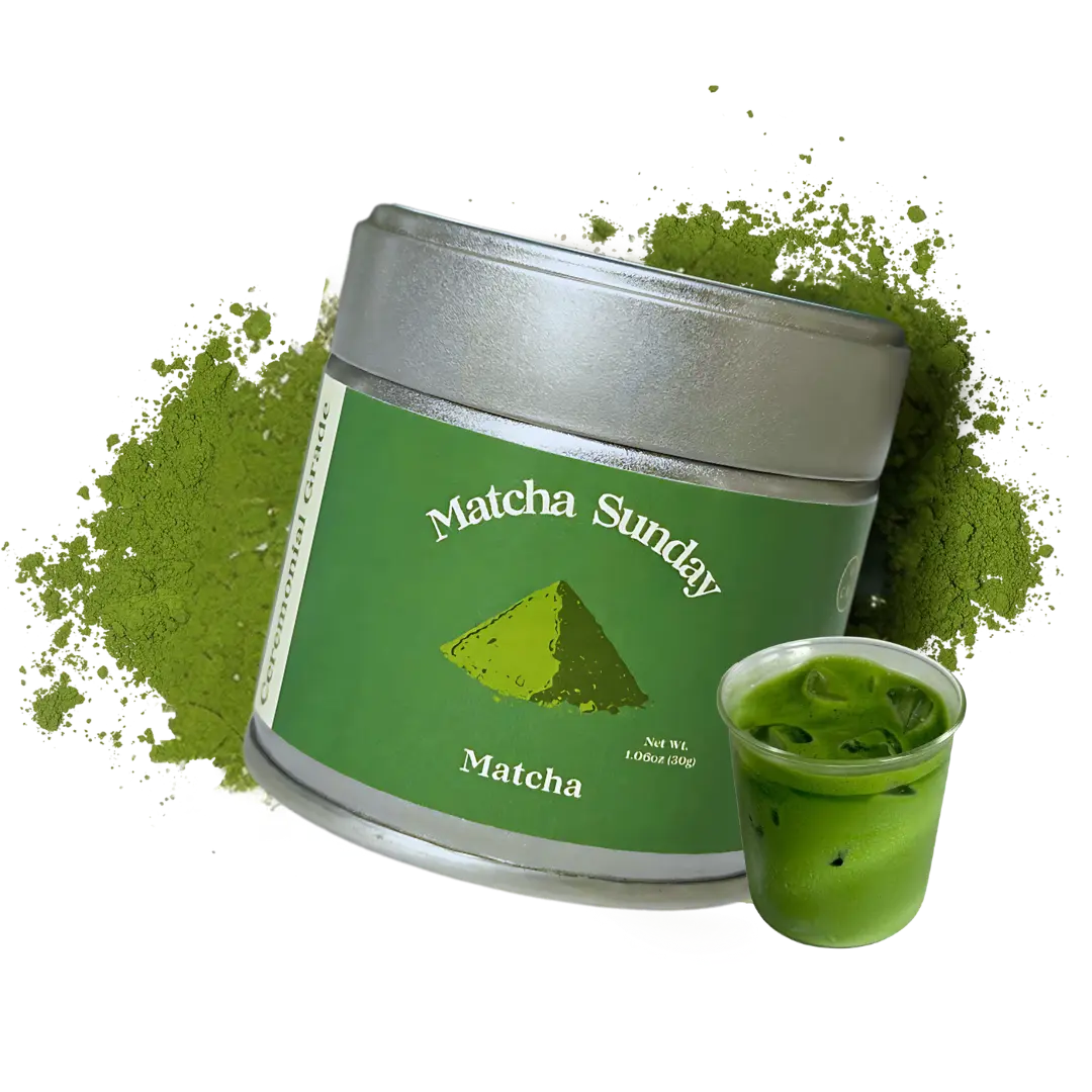 Matcha Sunday Ceremonial Grade Matcha Powder (30g/1.06oz) - Traditional Green Tea, Smooth, Vibrant, Savory, Stone Grind