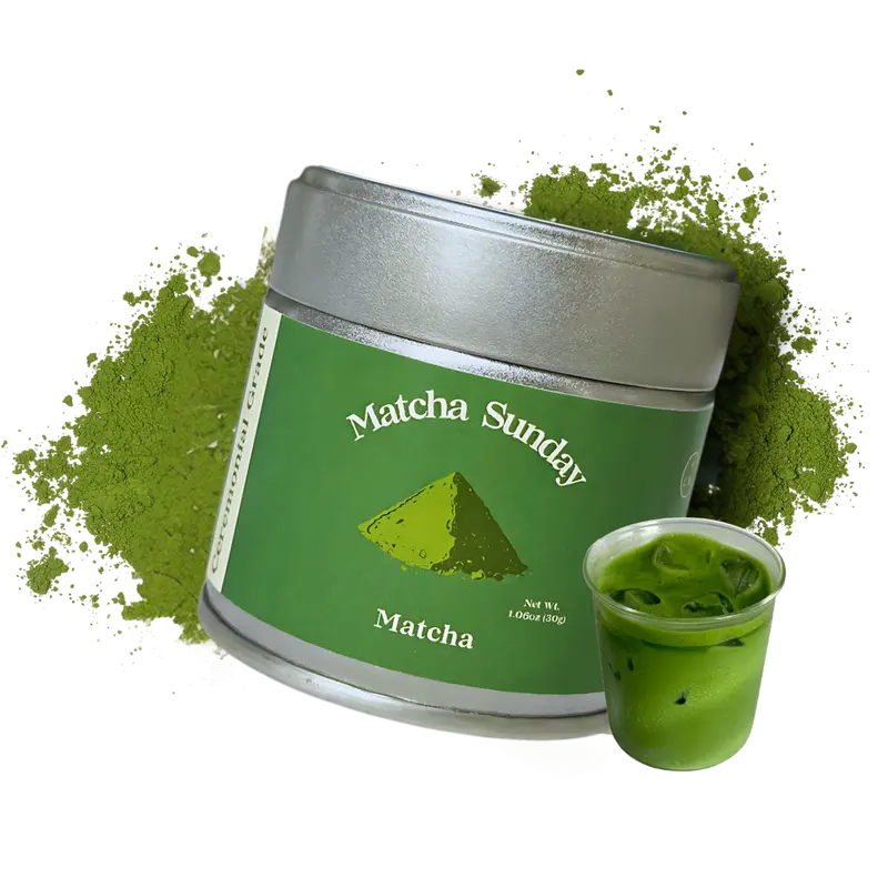 Matcha Sunday Ceremonial Grade Matcha Powder (30g/1.06oz) - Traditional Green Tea, Smooth, Vibrant, Savory, Stone Grind