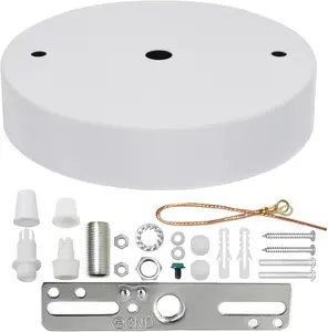 Light Canopy Kit White,4.7" US UL Vintage Chandelier Ceiling Light Plate for Pendant Light Chandelier Canopy Kit with All Mounting Hardware,Lighting Fixture Cover Plate for Easy Installation