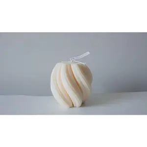 ETIÉ STUDIOS Spiral Candle Mango & Coconut Scent Hand-Poured Premium Soy Wax Artistic Home Decor Statement Piece