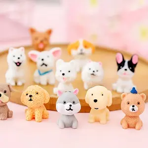 Cute Cartoon Dog Figurines Set, Resin Animal Statues, Resin Animal Sculptures for Desk Decor & DIY Crafts, Home Decoration Accessories, Decorative Figurines, 12-Piece Collection, Collectible Figurines