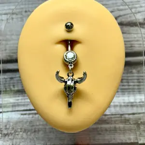 Western Longhorn Cattle Skull Belly Button Ring