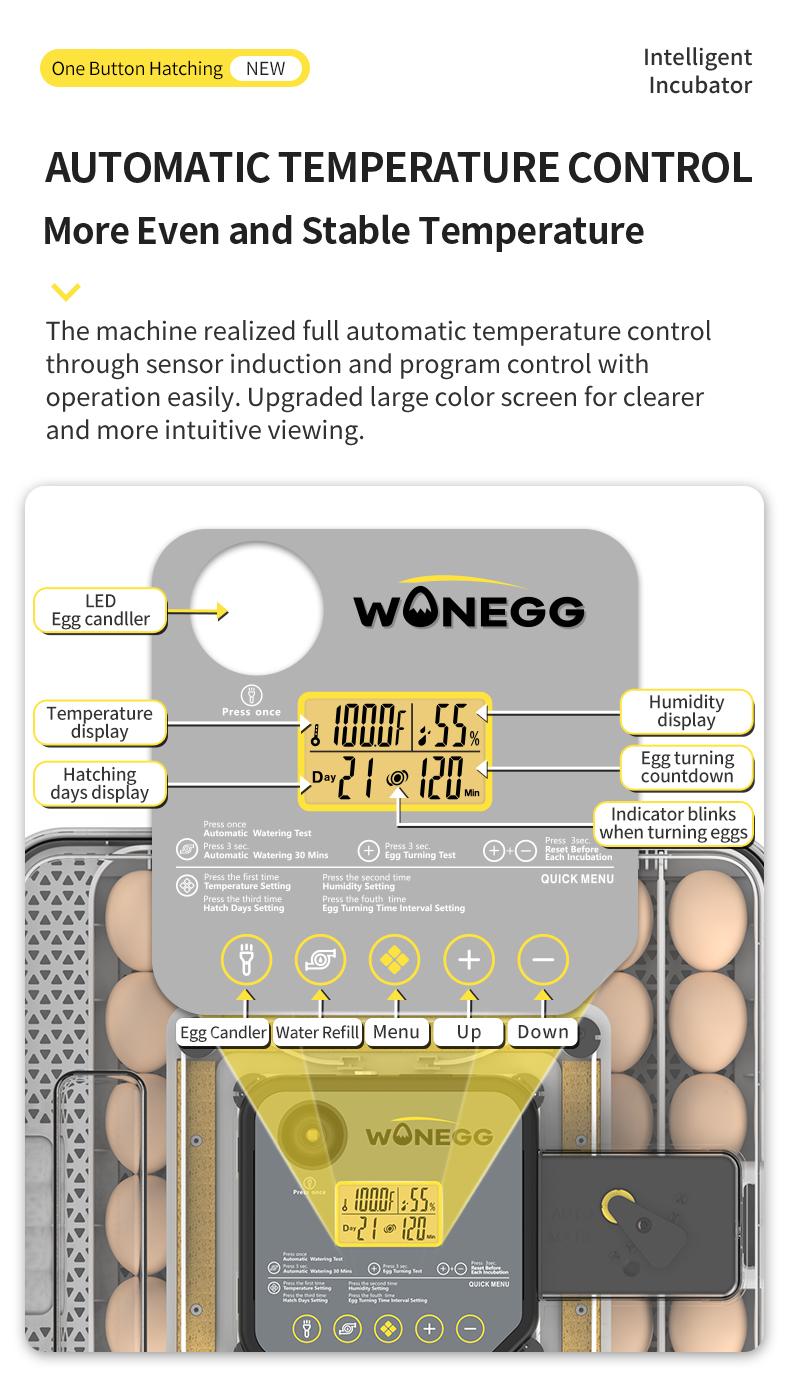 48 Egg Incubator for Hatching Eggs,Automatic Egg Turning and Humidity Control, with Automatic Water Serving,360° View Poultry Incubator for Hatching Chicken Duck Quail Parrot