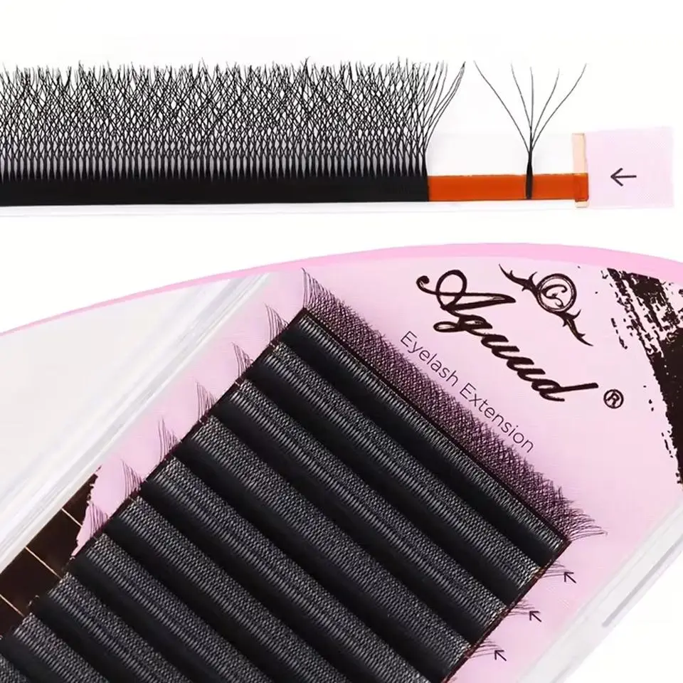 AGUUD Automatic Flowering 2D 3D 4D 5D W Shape Premade Fans Eyelash Extensions Natural Soft Individual Lashes Makeup Cilia 2026 New