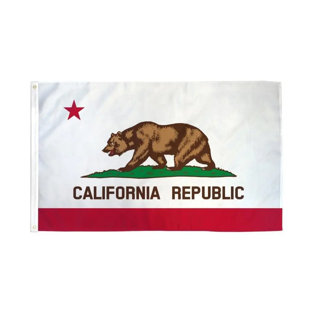 2x3ft California Flag Polyester Banner, Dye Sublimation Print, Header Tape Banner for Home Supplies, Festive & Party Supplies, Backdrops, Banners