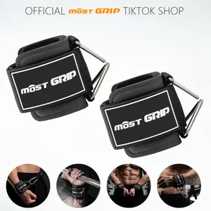 MOST GRIP Wrist Cuffs with D-Ring, Wrist Wraps for Weightlifting with Neoprene Padding, Wrist Straps for Cable Machines