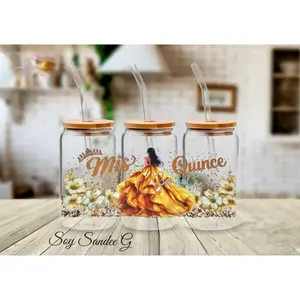 Mis Quince Yellow - UVDTF Wrap for cups/hard surfaces sticker.