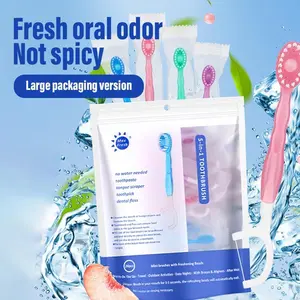 26-Pack 5-in-1 Disposable Mini Toothbrushes with Built-In Toothpaste & Pick, Individually Wrapped Travel Toothbrushes, Portable On-the-Go Oral Care for Work, Trips & Daily Use – 4 Flavors