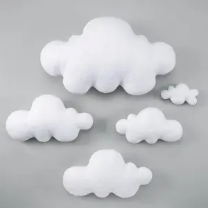 Hahafelt 5 Pack Cloud Decor Artificial 3D Fake Cloud Shape Props for Baby Nursery Room Wall Decorations DIY Decorative Ceiling Hanging Ornament for Baby Shower Decor