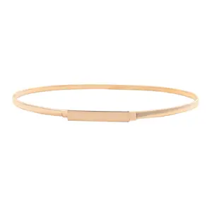 Women Skinny Metal Waist Belt Gold Waistband Elastic Metal Chain Waist Belt for Dress