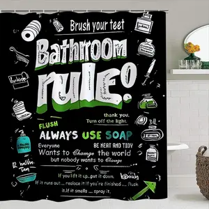 Fashion Bathroom Decor, 4-Piece Includes Shower Curtain Sets, Toilet Mat, Bath Rug, Seat Cover, Complete Bathroom Accessories, Bathroom Decoration Accessories