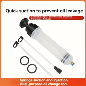 Dual-Purpose Syringe Oil Change Tool, Made of Insulated Material, Simplifies Refueling for Water, Oil, Brake Fluid, and Transmission Fluid. Features a Suction and Injection Nozzle, Ideal for Car Maintenance.,summervibes