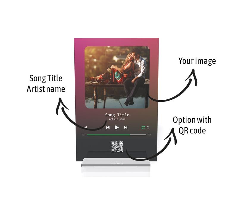 Music Plaque Custom Song Plaque Custom - Memorial Music Plaque Couples Anniversary Gift Decor Decoration Glass Wood Accessory Box Print Ornaments Wooden Black