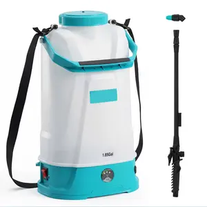 Battery Powered Sprayer with Adjustable Shoulder Strap, 1 Nozzles and 1 Wands, 0-60 PSI Adjustable Pressure, Electric Sprayer, 12V 2Ah Battery, Wide Mouth Lid for Weeding, Spraying
