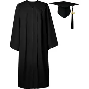 Matte Graduation Cap and Gown Class of 2026 Set Bulk with Tassel for High School & College 12 ColorsGift
