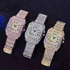 Timeless Sparkle Luxury Roman Dial Watches in Gold Silver & Rose Gold Elegant Square Design with Sparkling Accents