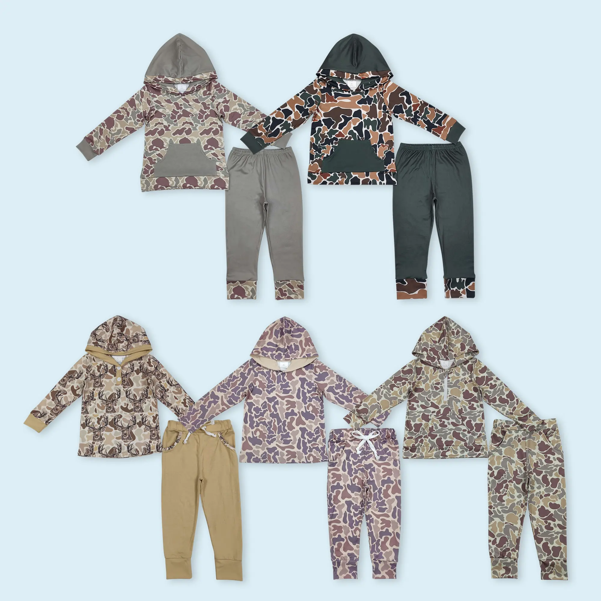 Camouflage kids boy hunting season hoodie outfits