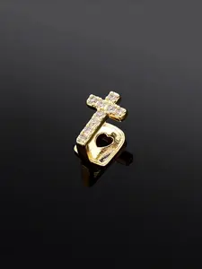 Unisex Punk Style Rhinestone Cross Design Tooth Gems, Trendy Hip Hop Exquisite Dental Jewelry, Fashionable Body Jewelry for Men & Women for Party Decoration