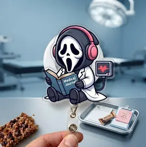 Horror Character Badge Reel | Retractable ID Badge Holder for Nurses, Medical Staff, Teachers & Healthcare Workers