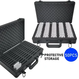 Aluminum Alloy Coin Storage Case, 1 Box Multi-grid Coin Storage Box with Slotted Foam, Travel Storage Box for Transport, Organization of Coin Collection