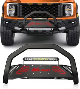 Nilight Bull Bar with Light Bar&License Plate Hole Compatible for Ford F-150 F150 2004-2023 Truck Brush Guard, Front Bumper Push Bar w/Grille Skid Plate Light Mount