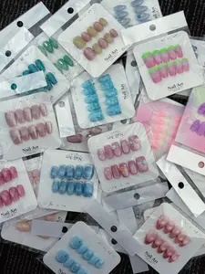 Emma(8908)gc.20 sets handmade press-on nails selectable size and length random style