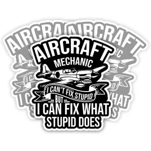 COMBO 3PCS Aircraft Mechanic Stickers Aircraft Technician, Maintenance, Airline Airplane Pilot Decal, Hard Hat, Gift Decoration Bumper Laptop Stickers