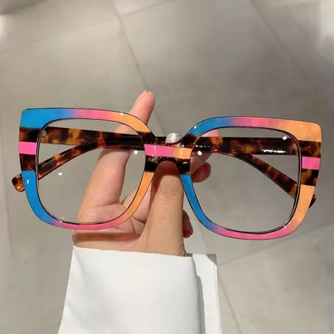 Spring Summer New Minimalist Casual Tortoiseshell Eyeglasses for Women for Everyday Use, Stylish Square Frames, Fashion Eyewear
