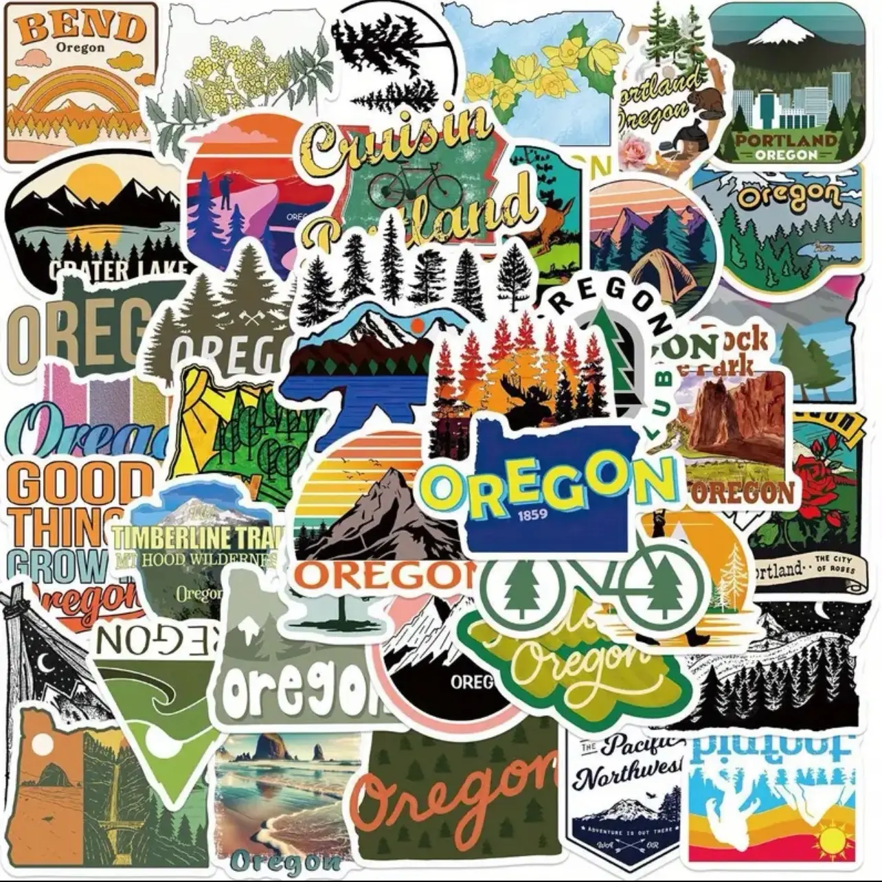 50 Pack of Oregon State Themed Stickers and Decals