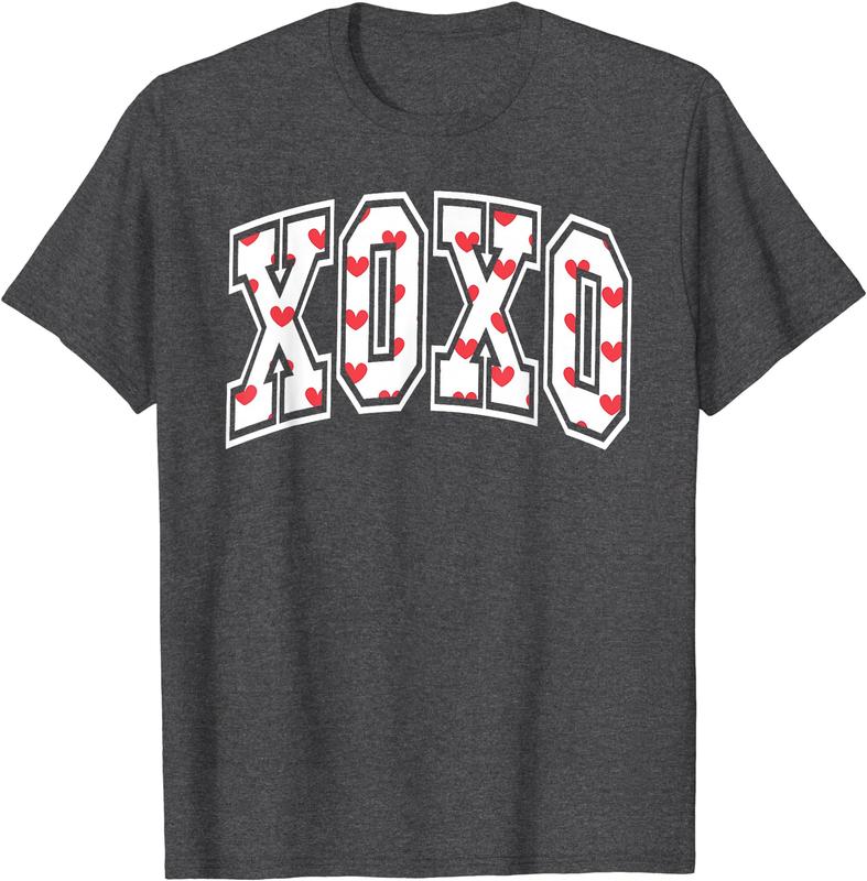 Gildan XOXO Valentine Heart Retro Valentine Gifts for Men Women T-Shirt Heavy Cotton 100% Ethically Grown US Cotton Classic Fit Crew Neckline