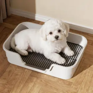 Detachable Dog Potty Tray with Scoop, Easy Clean Indoor Pet Training Toilet, Splash Proof Puppy and Cat Urine Bowl, Litter Tray