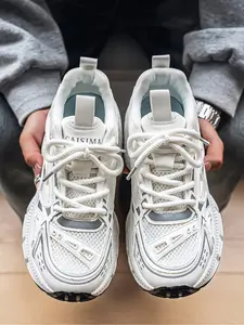 Men's Retro Chunky Sneakers, Lightweight Breathable Mesh Dad Shoes, Height Increasing Thick Sole Casual Walking Shoes for Men, Casual Running Shoes