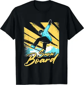 100%cotton Snowboard | Extreme Winter Sports | Snowboarder T-Shirt Top Vintage