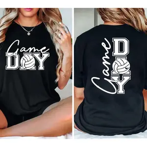 Volleyball Game Day 100% Pure Cotton T-shirt: Volleyball Mom Bella-Canvas Tee