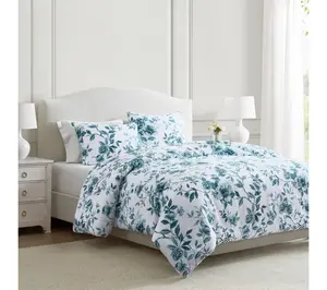 Martha Stewart Vivian Floral Blue Cotton Twin Duvet Set