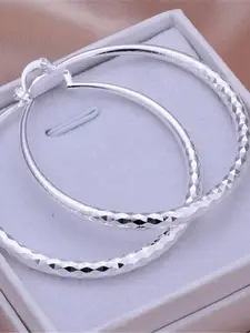 Elegant 925 Silver Plated Hoop Earrings for Women, Dangle Hoop Earrings, Fashionable and Trendy, Perfect for Daily Wear and Vacations, Ideal Valentine's Gift