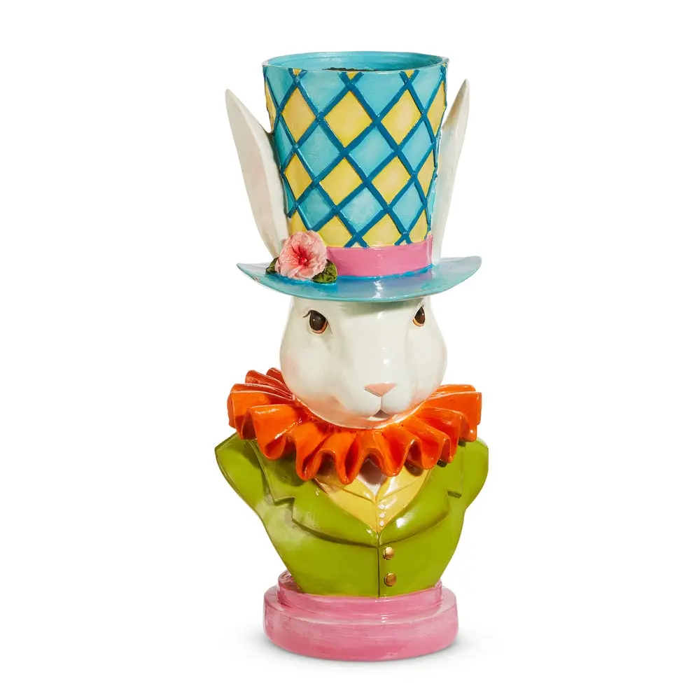 18″ Bunny Top Hat Flower Pot – Spring & Easter Garden Décor