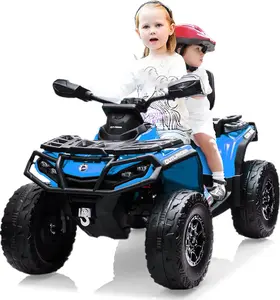 GAOMON Blue 24V Two Seater Licensed Can Am Ride On ATV For Kids With Four 200W Motors Foam Tires Bluetooth Three Speed Settings Led Lights And Dual Safety Belts Blue