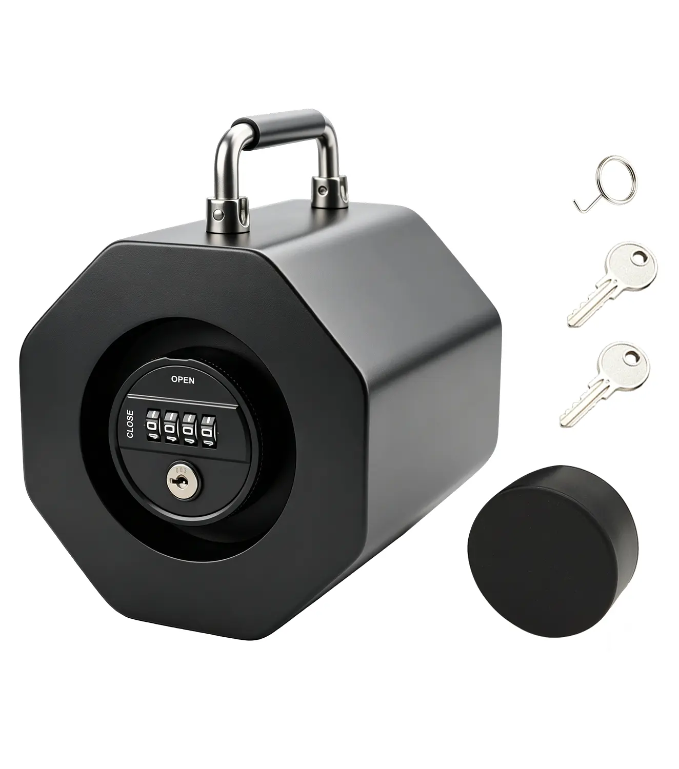 Anti-Theft Trailer Lock 2 5/16", 4-Digit Combination Trailer Hitch Lock with Handle & Keys, Heavy Duty Anti-Theft Steel Coupler Lock for Trailers RV, Boat, Camper