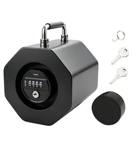 Anti-Theft Trailer Lock 2 5/16", 4-Digit Combination Trailer Hitch Lock with Handle & Keys, Heavy Duty Anti-Theft Steel Coupler Lock for Trailers RV, Boat, Camper