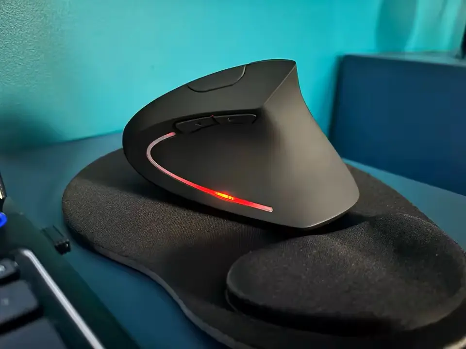Ergonomic Vertical Wireless Mouse, 2.4GHz Optical, DPI Adjustment, Right-Handed, Wrist Pain Relief for Laptops PC