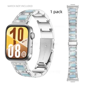 Fashion Metal Strap for Huawei Watch Fit 4 Pro/fit 4/fit 3, Diamond Metal Resin Band, Women's Watch Strap, Smart Watch Accessories, 1 Piece