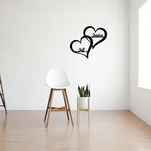 Buori Personalized Metal Hearts Sign With Names - Handmade Metal Wall Art - Couples Gift Idea - Tiktok Gifts
