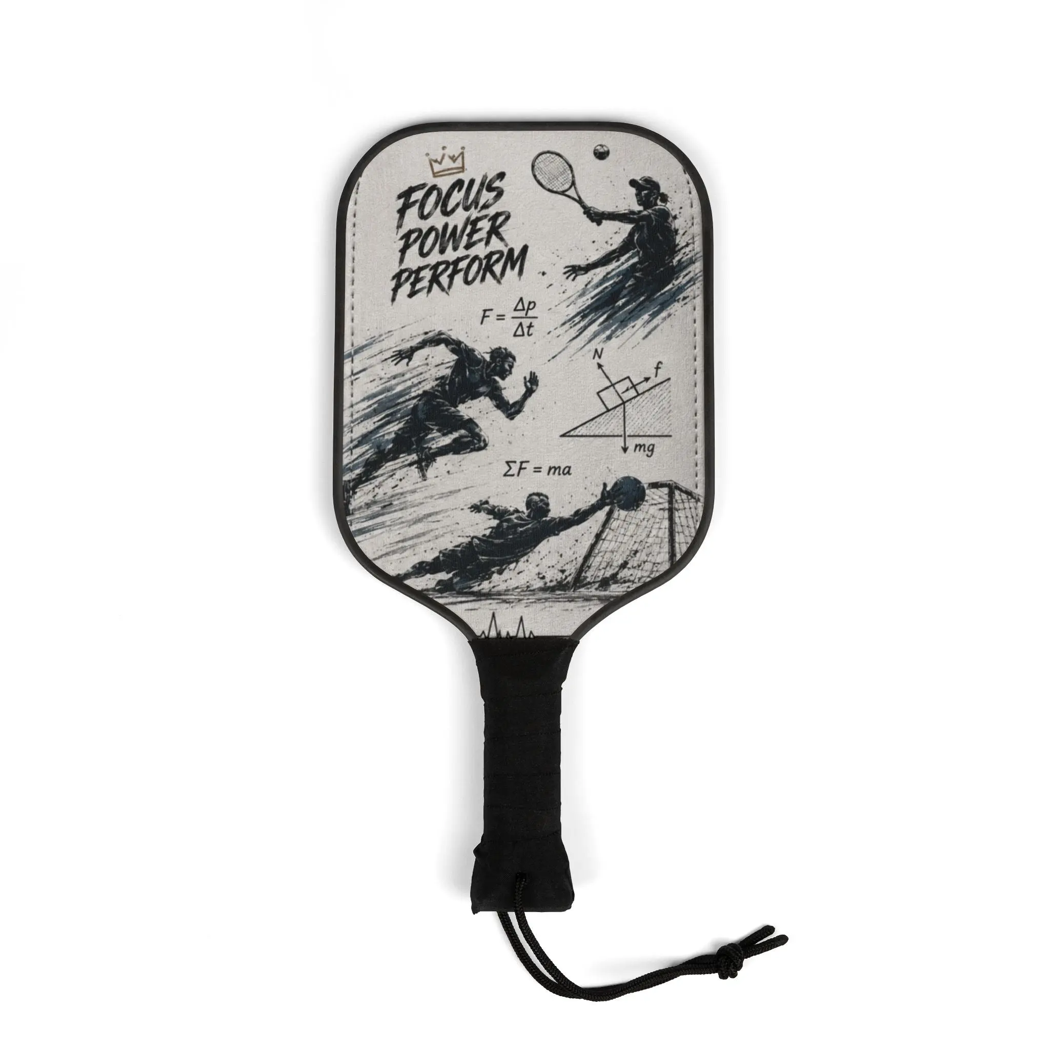Custom Printed Pickleball Paddles Set – 'Focus Power Perform' Graphic Paddle & 2 Practice Balls