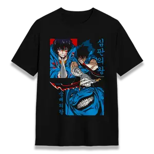 Solo Leveling Sung Jinwoo Battle Panels 100% Cotton Oversized Unisex T-Shirt | Statue of God Action Graphic Tee | Great Birthday Gift for Anime Fans