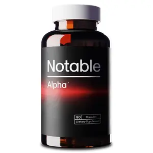 Notable Alpha Supplement - 90 Capsules, Vitamin D3, K2, Shilajit, Testncrease, Fadogia Agrestis, Cistanche Tubulosa, Ginger, Taurine, Tongkat Ali, Boron - Edible, Fitness