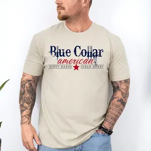 Blue Collar American, Dirty Hands, Clean Money, Dad, Father's Day, Husband, Guy Gift, Soft Style T-Shirt, Soft Style Tee, Men's Graphic Tshirt