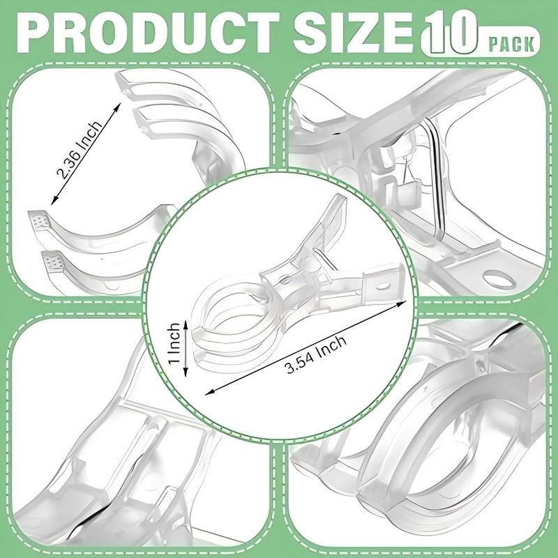 10 Pack Large Balloon Arch Clips Plastic Transparent Backdrop Spring Clamps 3.5 Inch Heavy Duty Clip for Balloon Arch Kit Birthday Decoration Crafts Woodworking Photography Studios Balloon Party Supplies