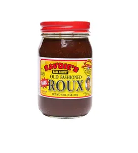 Savoie's Old Fashioned Dark Roux 16 oz Jar for Authentic Cajun Cooking - Perfect flavor for Gumbo, Gravy, Sauce, Fricassee, and More! Cholesterol-Free Cajun Roux for Delicious Meals from the Heart of Louisiana
